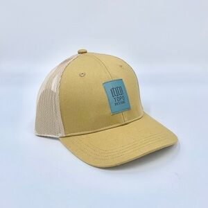 NEW Topo Designs Original Logo Khaki SnapBack Trucker Hat Adult OSFM